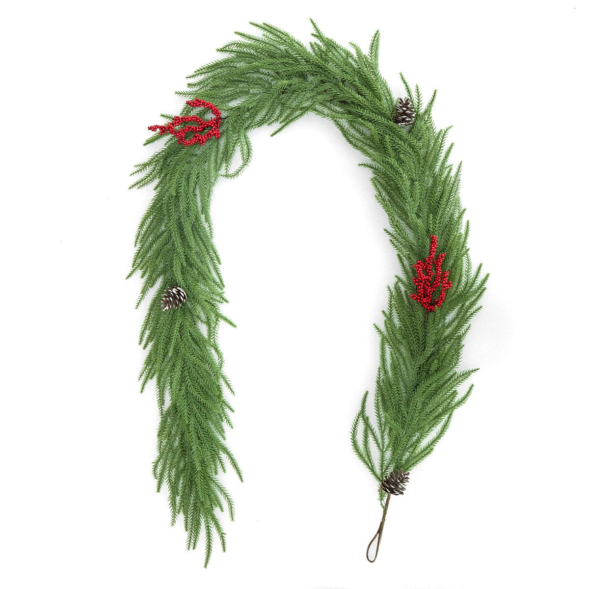 Künstliche Kiefernzapfen-Traube 180 cm, realistische Weihnachtsdeko für Treppe, Tisch, Hochzeit, Grabgestaltung, ganzjährig nutzbar