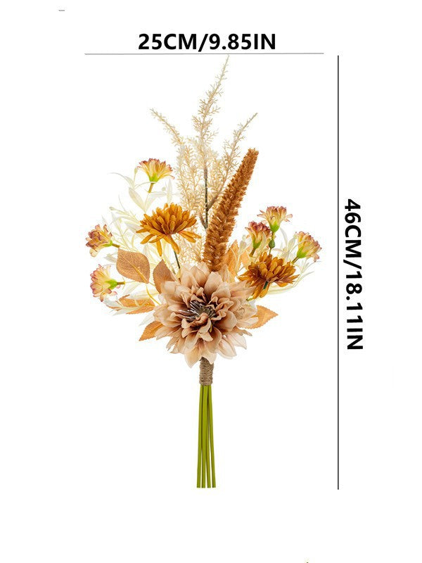 2 Kunstblumensträuße Dahlien Seide 46cm, Herbstdekoration, Hochzeitsevent, Wohnaccessoire, Innen- und Außenbereich