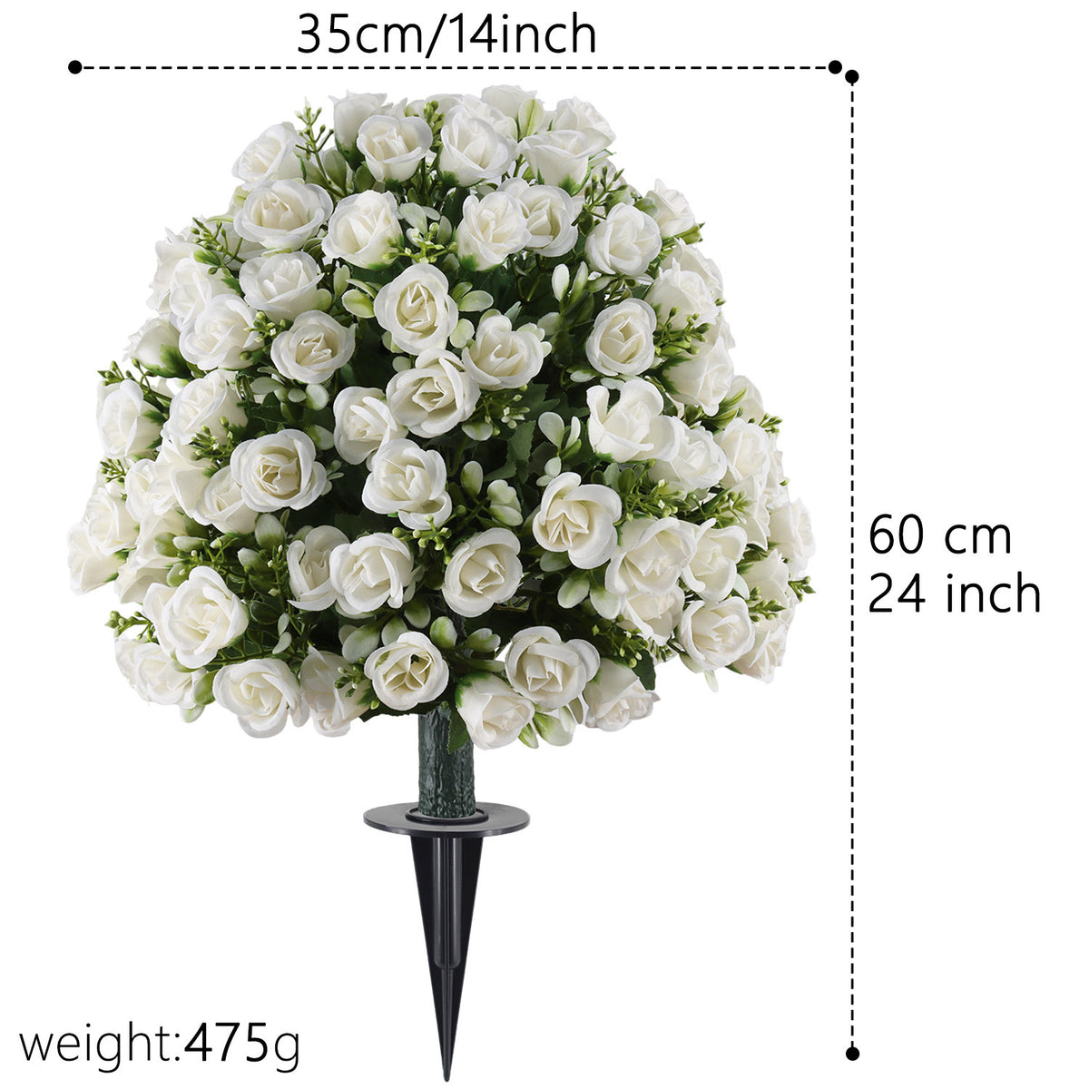 Künstliche Rosenstöcke, 60 cm,  Kunststoff, für Garten, Terrasse & Hochzeitsdeko