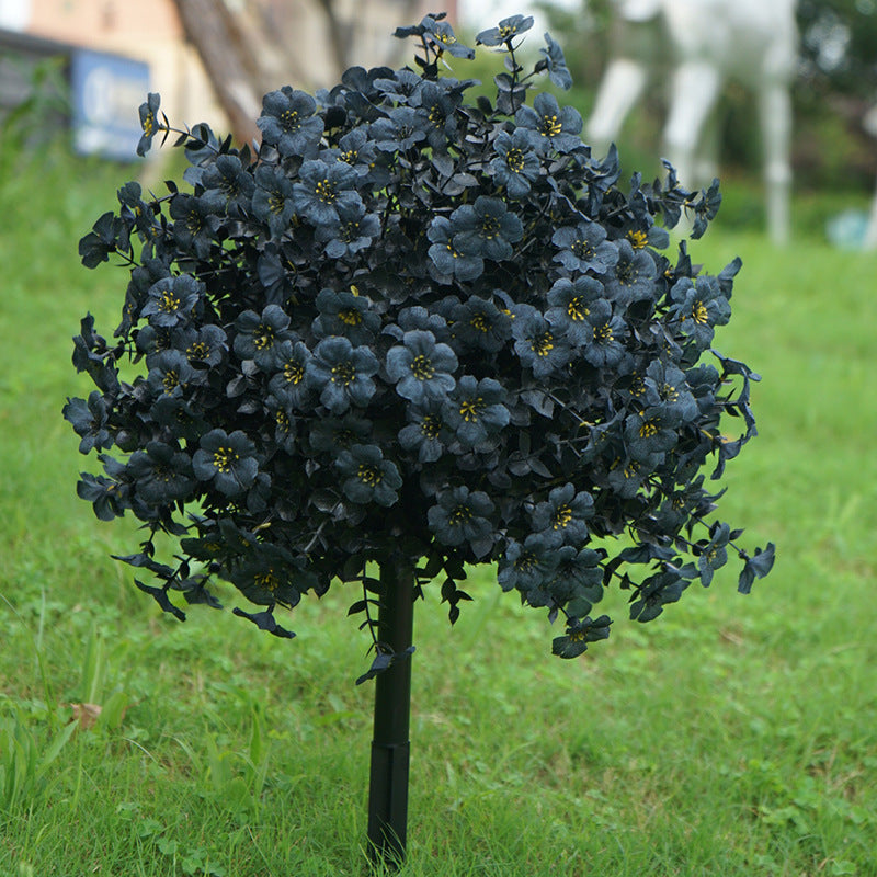 Künstliche Veilchen, 55 cm, 250 Blüten pro Bund, schwarz, für Halloween-Dekoration, Garten, Grabgestaltung, Wohnaccessoire