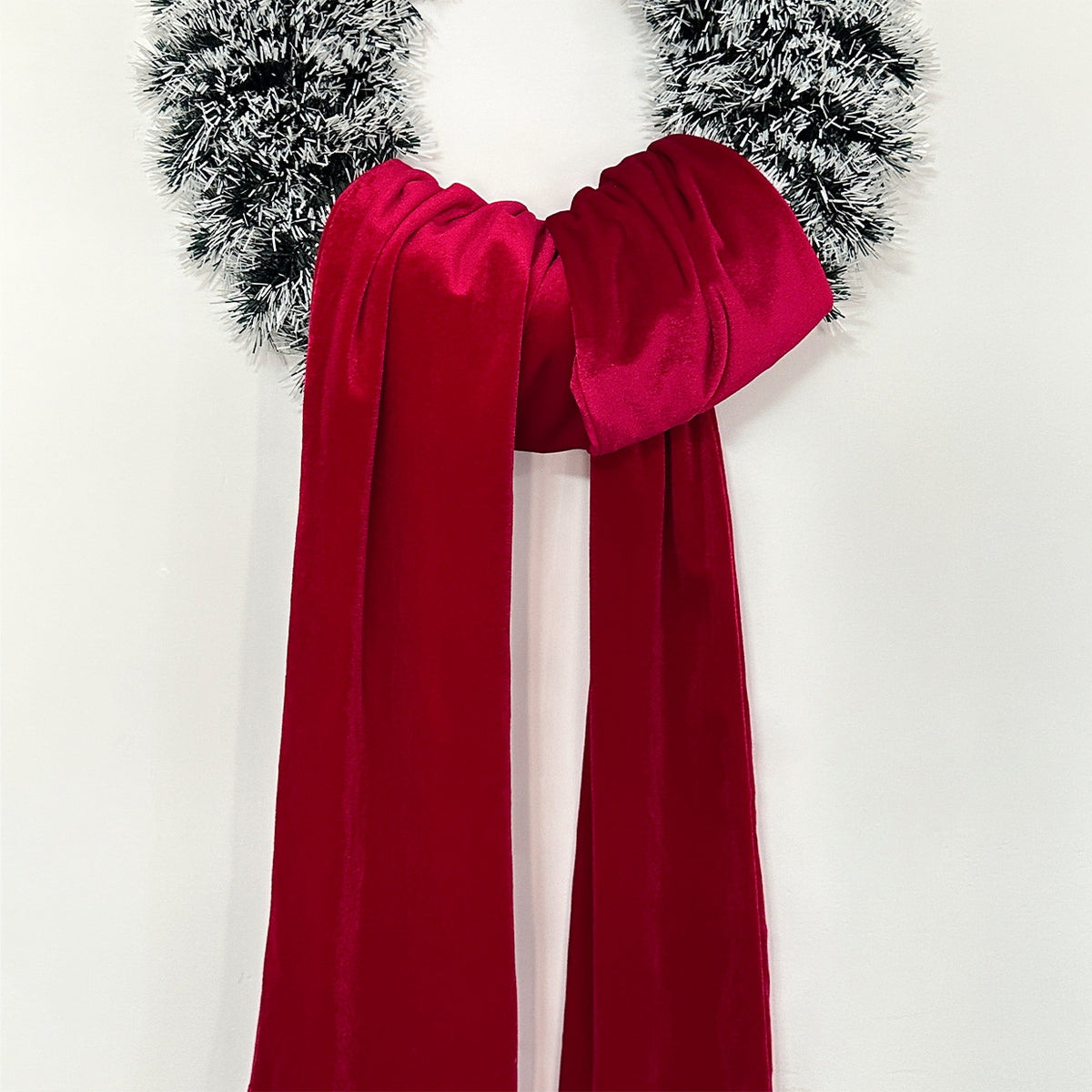Weihnachtsdeko Schleife aus Samt, 209 cm lang, festliche Partydekoration, für Innen- und Außenbereich, Hochzeiten, Events