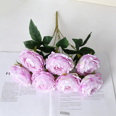 Künstliche Pfingstrosen (7 Stück), 49 cm lang,  Material, für Hochzeiten, Home Decor und Einzelhandel, Blütendurchmesser 9 cm