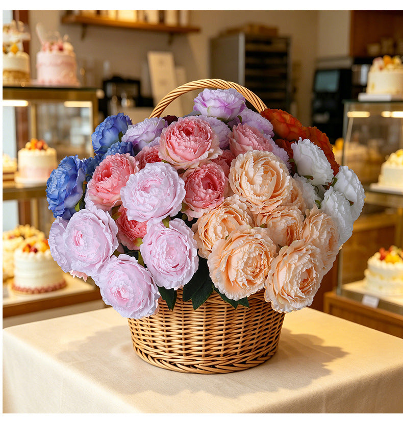 Künstliche Pfingstrosen (7 Stück), 49 cm lang,  Material, für Hochzeiten, Home Decor und Einzelhandel, Blütendurchmesser 9 cm
