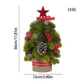 Weihnachtsdekoration mit Stern, Kiefernzapfen und Schleife, 30 cm hoch, 15 cm breit, Tischdekoration für Zuhause, Café, Hotel, Einzelhandel