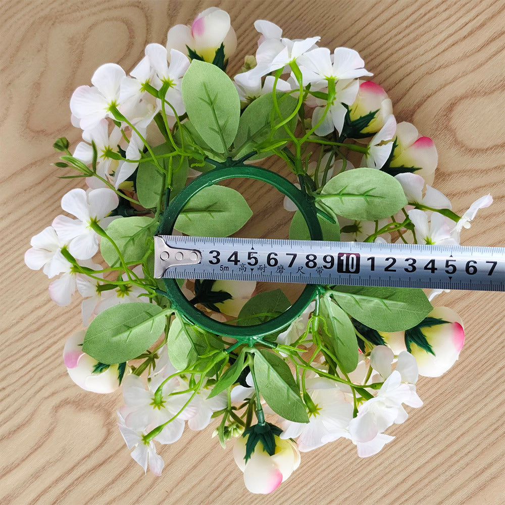 Künstliche Pfingstrosen-Kerzenring mit Wildblumen, 23 cm Durchmesser, aus Seide, für Hochzeiten, Innendekoration und Events
