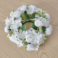 Künstliche Pfingstrosen-Kerzenring mit Wildblumen, 23 cm Durchmesser, aus Seide, für Hochzeiten, Innendekoration und Events