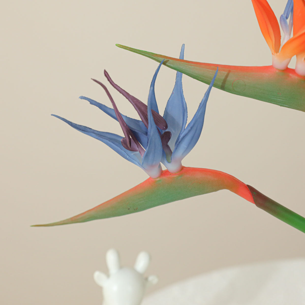 Paradiesvogelblume künstlich, 42 cm, Latex, hochrealistisch für Hochzeit, Hotel, Bürodeko, Innenraum, ohne Topf