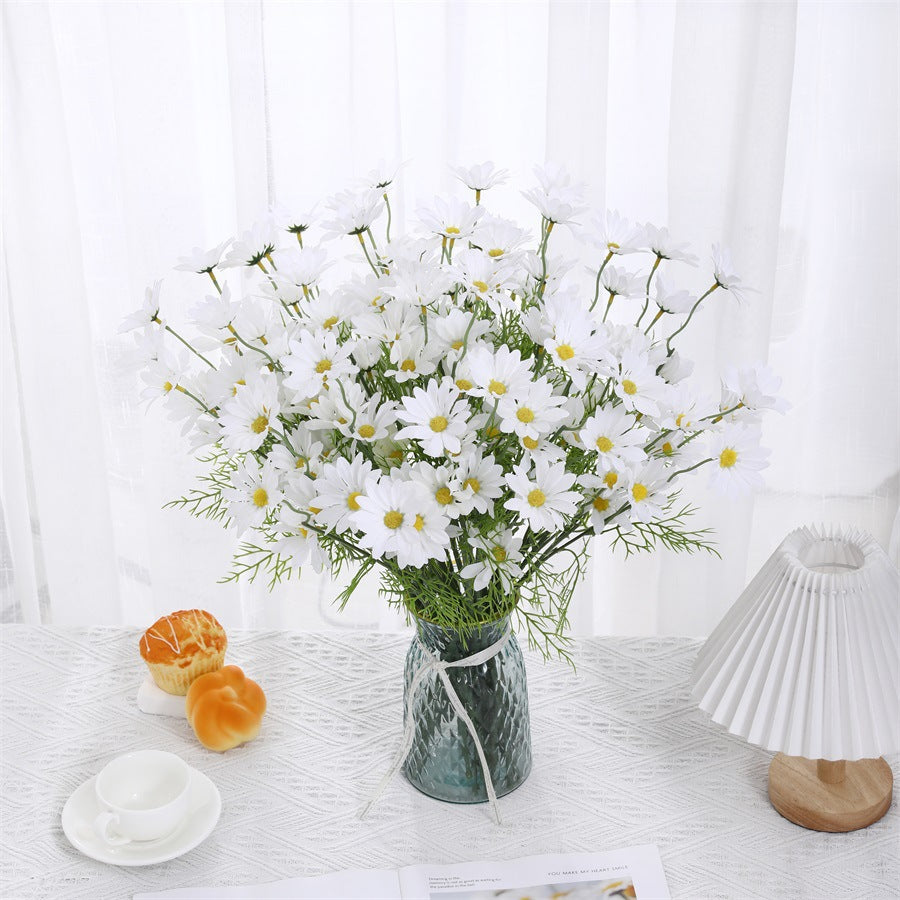 Künstliche Gänseblümchen aus Seide, 51 cm, 5 Stiele mit je 5 Blüten, für Zuhause, Hochzeiten und Gewerbe