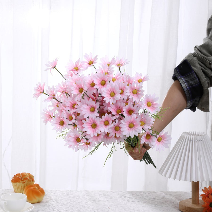 Künstliche Gänseblümchen aus Seide, 51 cm, 5 Stiele mit je 5 Blüten, für Zuhause, Hochzeiten und Gewerbe