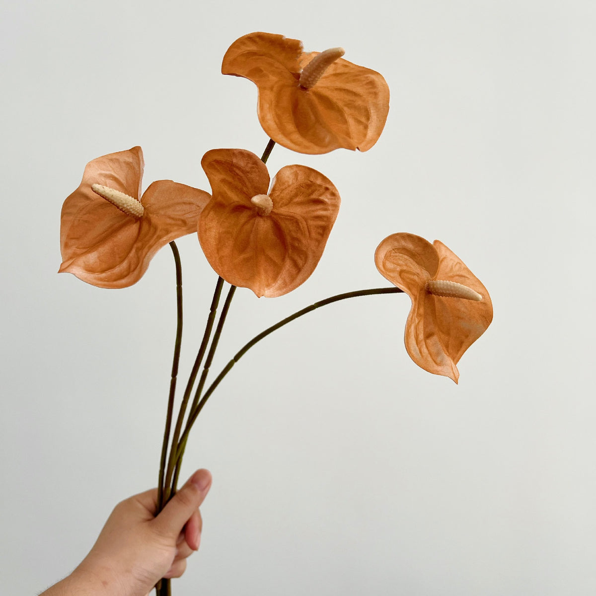 Künstliche Anthurium Einzelstiel 47 cm, hochwertige PU-Anthurium für Hochzeitsdekoration, Wohnaccessoires, Einzelhandel