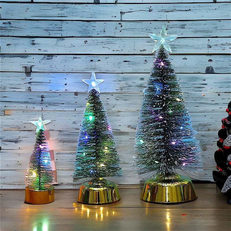 Künstliche Kiefer mit LED-Beleuchtung, 12-25,5 cm, Weihnachtsdekoration, Tischdeko, Ladenausstattung, Geschenk