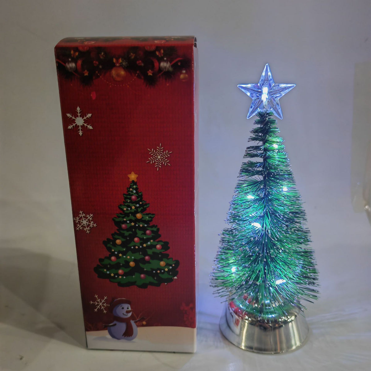 Künstliche Kiefer mit LED-Beleuchtung, 12-25,5 cm, Weihnachtsdekoration, Tischdeko, Ladenausstattung, Geschenk