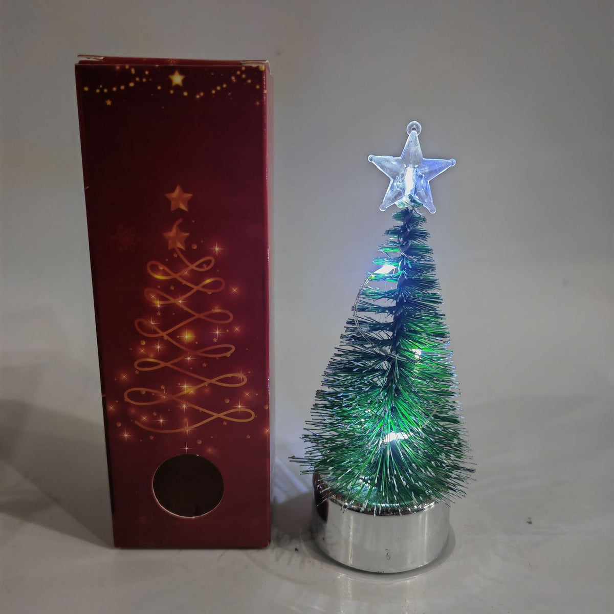 Künstliche Kiefer mit LED-Beleuchtung, 12-25,5 cm, Weihnachtsdekoration, Tischdeko, Ladenausstattung, Geschenk