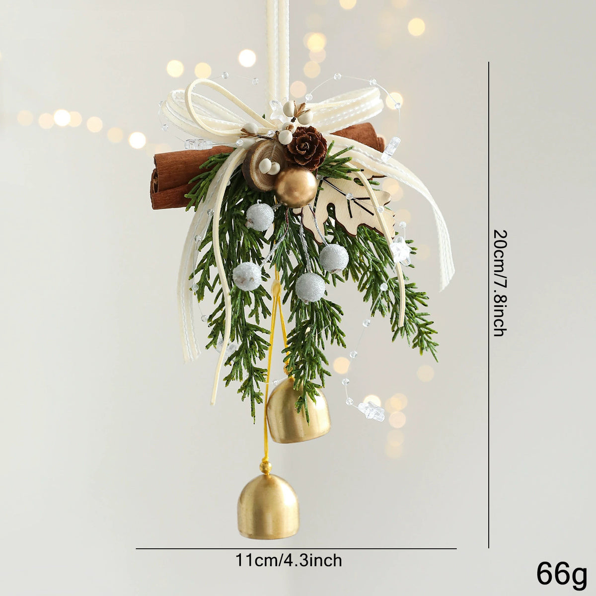 Weihnachtsschmuck Türdekoration Glockenanhänger für Baum, Fenster und Wanddekoration, 9 Stile, 30 cm, Kunststoff, realistische Optik für Festdekoration, Einzelhandel und Großhandel