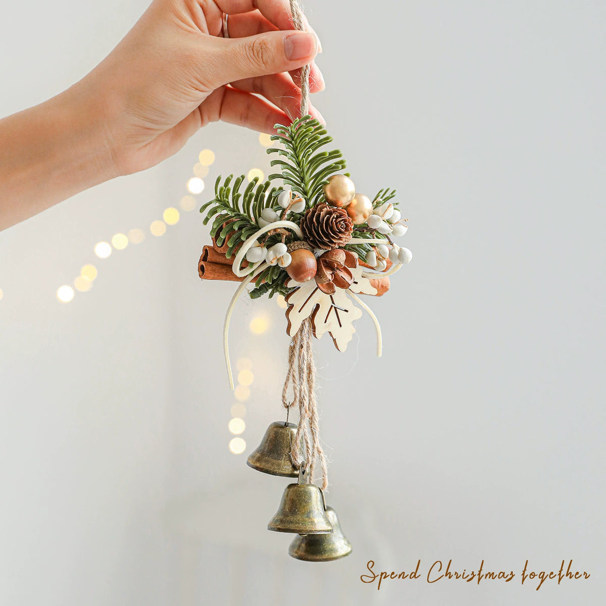 Weihnachtsschmuck Türdekoration Glockenanhänger für Baum, Fenster und Wanddekoration, 9 Stile, 30 cm, Kunststoff, realistische Optik für Festdekoration, Einzelhandel und Großhandel