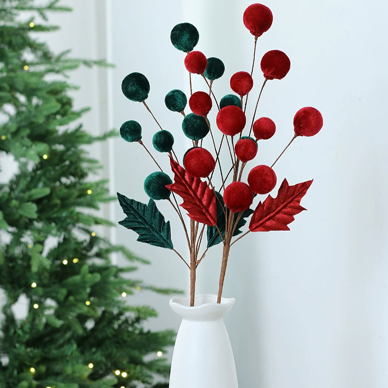12 Weihnachtskugeln aus Samt für DIY-Dekoration, 55 cm Höhe, 9 Designs, Hotel- & Wohnaccessoires, Hochzeitsdekoration, Ladendekoration