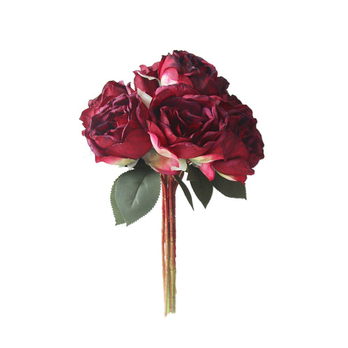 10er Set künstliche Rosen aus Seide, 27 cm Handstrauß, Hochzeit Dekoration, Wohnzimmer, Grabschmuck, realistische Optik