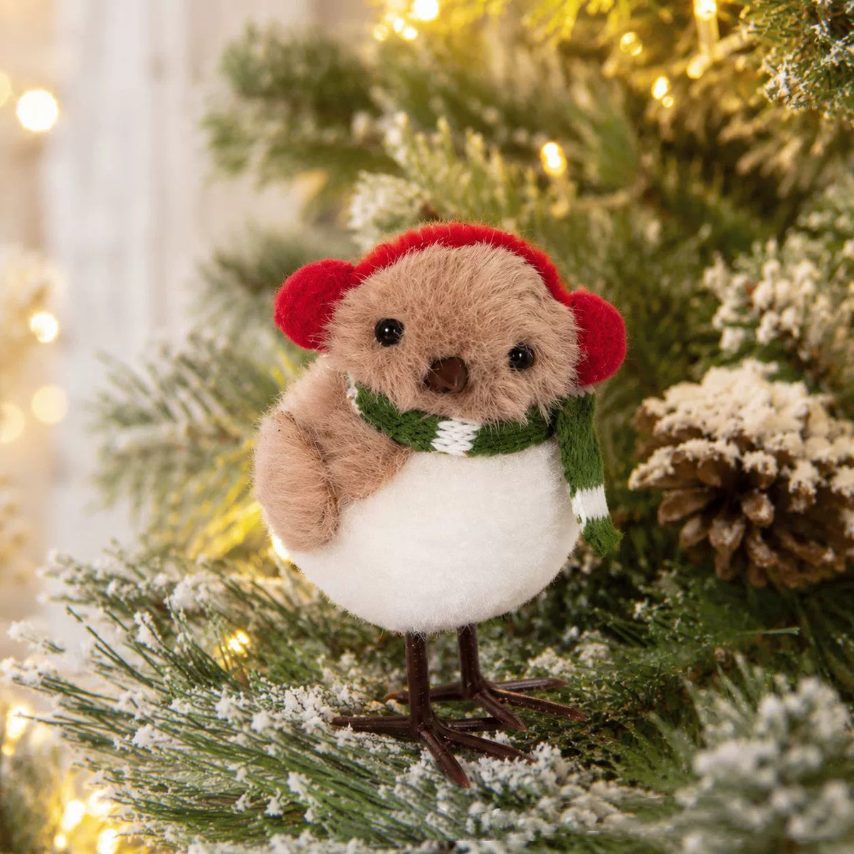 Weihnachtsbaum-Anhänger Vogel, 13 cm, flauschige Schaumstoff-Deko, realistische Optik für Tische, Schaufenster, Hochzeiten, Festtagsdekoration