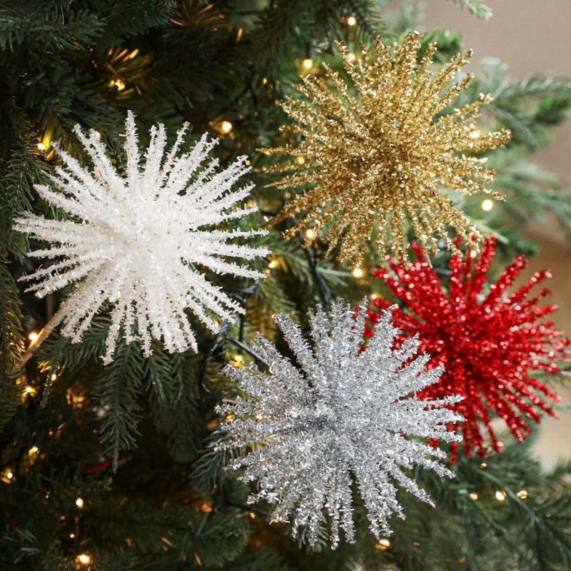 Weihnachtsbaum-Zweig mit Glitzer, 45 cm, Schaumstoff, gold/weiß/silber/rot, für Tischdeko, Events, Einzelhandel