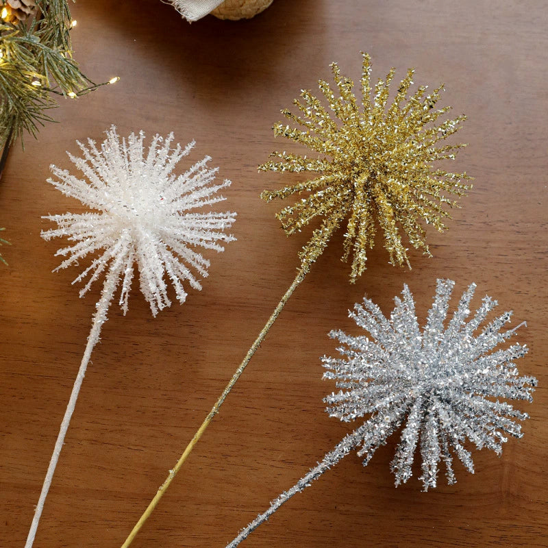 Weihnachtsbaum-Zweig mit Glitzer, 45 cm, Schaumstoff, gold/weiß/silber/rot, für Tischdeko, Events, Einzelhandel