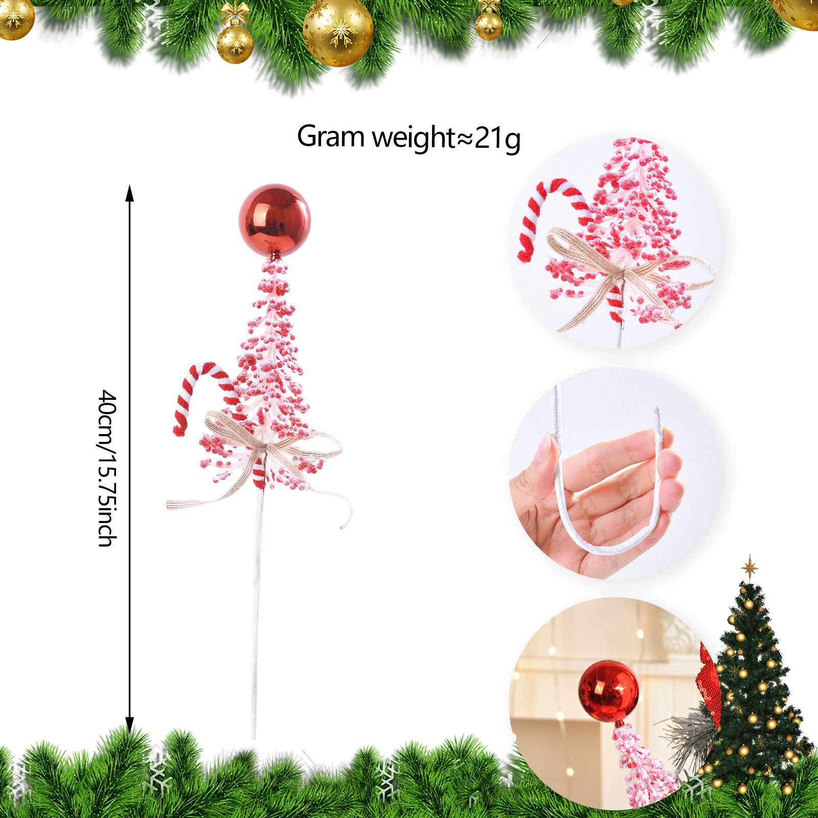 Set mit 5 Weihnachts-Lollipop-Dekorationen, 6 verschiedene Designs, 5 cm, Kunststoff, für Baumdekoration, Geschenkverpackung, DIY-Bastelprojekte