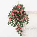 Künstliche Rosenranke, 90 cm Seidenblumen, 31 Blüten, wandmontierbar, Raumdekoration, Hochzeit, Event, Café, Hotel, realistisch, pflegeleicht