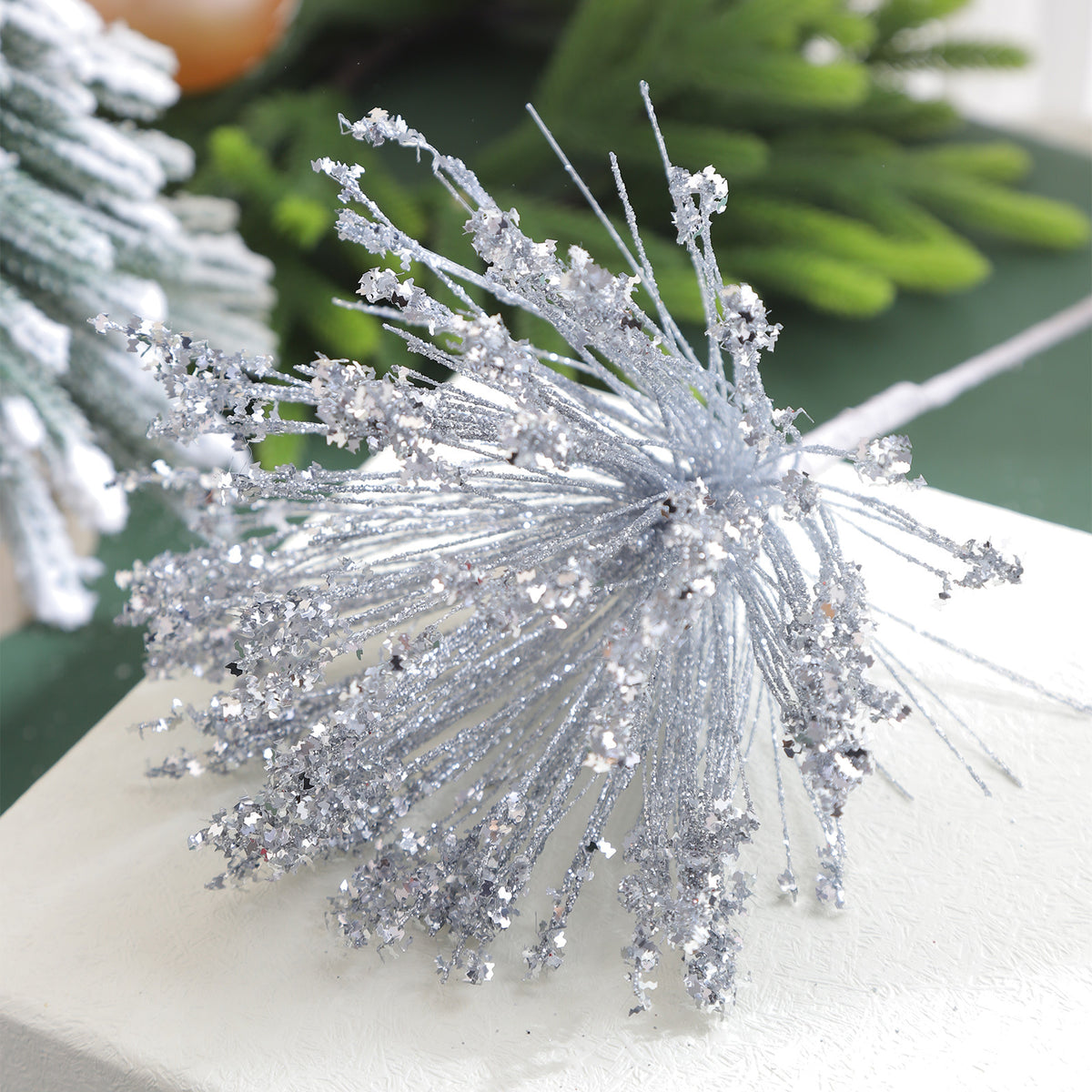 5er-Set Weihnachtsdeko, 36cm lange Kunstblumen in Gold, Grün, Champagner, Rot, Silber, für Vasen, Tischdekoration, Hochzeiten, Einzelhandel