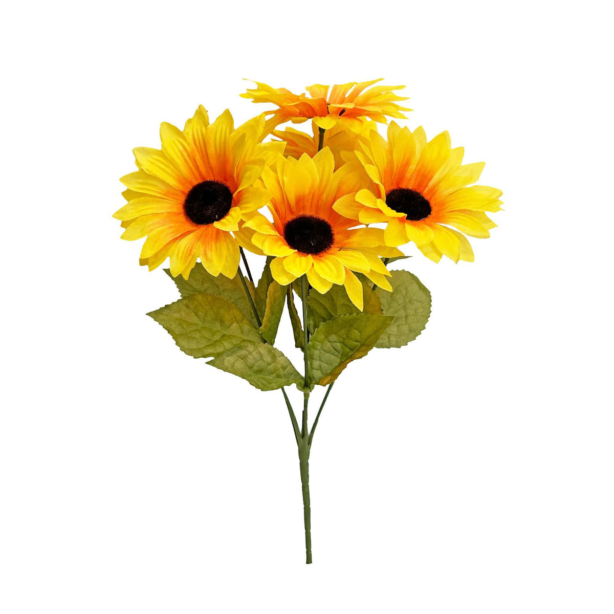 Künstliche Sonnenblumen Büschel – 6 Blüten, 31 cm, Seidenstoff, UV-beständig, für Hochzeit, Dekoration, Ladenlokal, Innenraum
