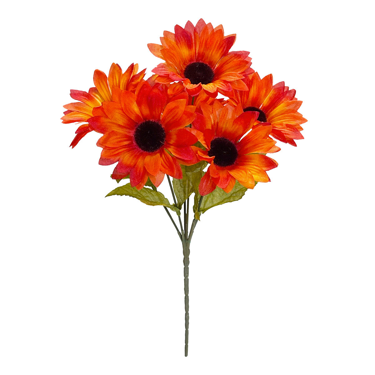 Künstliche Sonnenblumen Büschel – 6 Blüten, 31 cm, Seidenstoff, UV-beständig, für Hochzeit, Dekoration, Ladenlokal, Innenraum