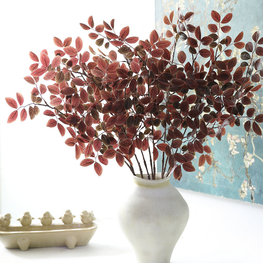 Künstliche Lianenblätter Paulownia 80 cm, ländlich-modern, für Hochzeiten, Schaufenster, Innenraum-Deko, 3 Farben, 32 cm breit, biegbare Stiele