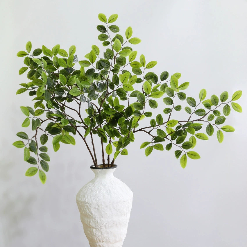 Künstliche Lianenblätter Paulownia 80 cm, ländlich-modern, für Hochzeiten, Schaufenster, Innenraum-Deko, 3 Farben, 32 cm breit, biegbare Stiele