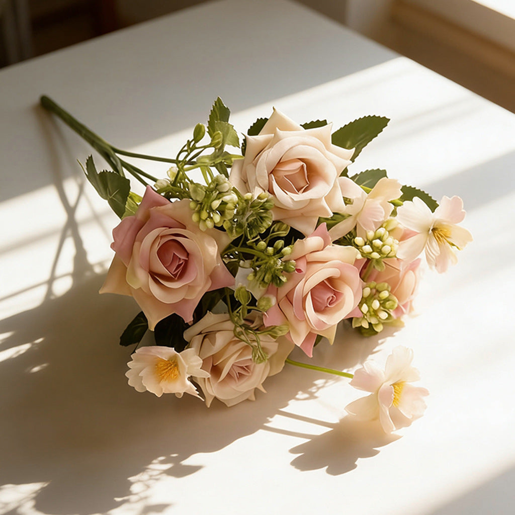 Künstliche Rose, 29 cm, gemischte Materialien – Hochwertige Dekoration für Hochzeit, Hotel, Gastronomie, Innenraumgestaltung