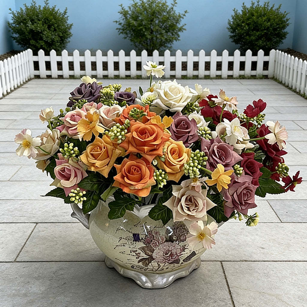 Künstliche Rose, 29 cm, gemischte Materialien – Hochwertige Dekoration für Hochzeit, Hotel, Gastronomie, Innenraumgestaltung