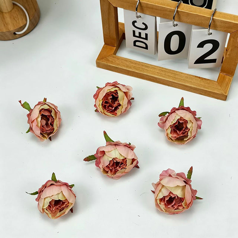 Künstliche Pfingstrosen & Rosen aus Seide, 5 cm, 10 Stück, Hochzeit Dekoration, Floristik, DIY Bastelzubehör, Grabgestaltung, Innenraum