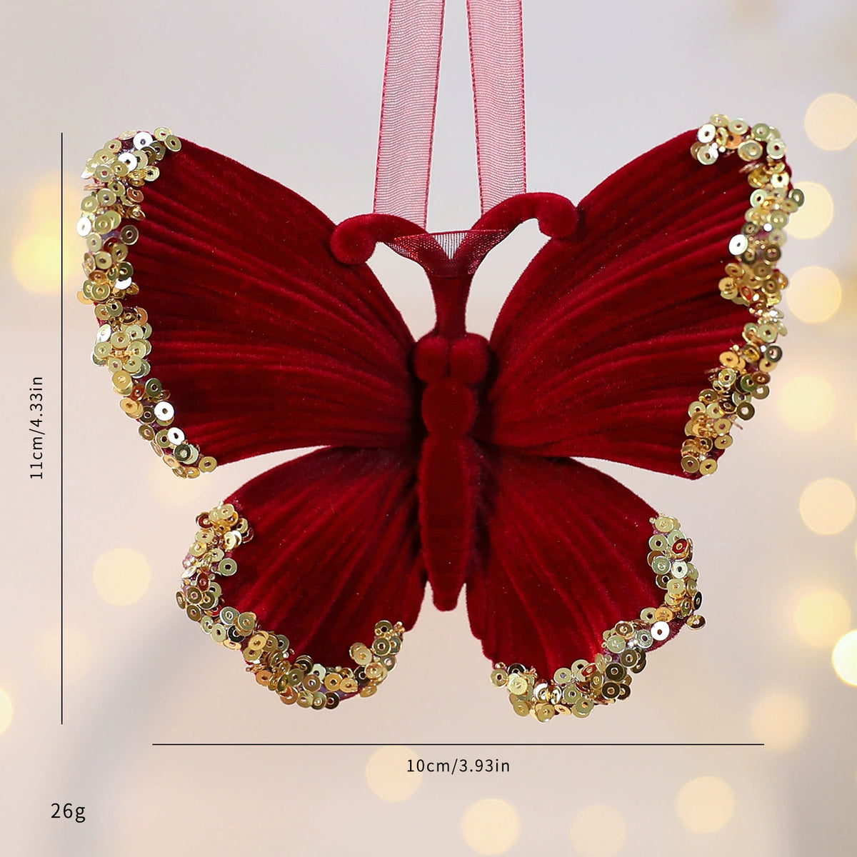 Rote Weihnachtsdekoration, Flockenschnee-Anhänger, 15 cm, hochwertiges Material, perfekt für Weihnachtsbaum, Tischdeko, Geschenk