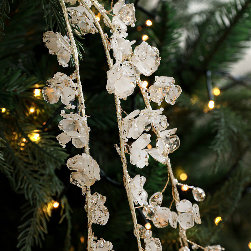 Weiße Kristall-Zweige, Acryl Weihnachtsbaum-Deko, 7 verschiedene Designs, 30 cm, pflegeleichte Tischdekoration für Weihnachten, Hochzeit, Café, Einzelhandel