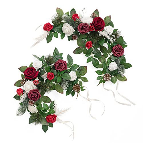 Künstliche Rosen-Rankpflanze 60 cm, Tischdekoration, Hochzeitsbogen, Event-Deko, langlebig, allergenfrei