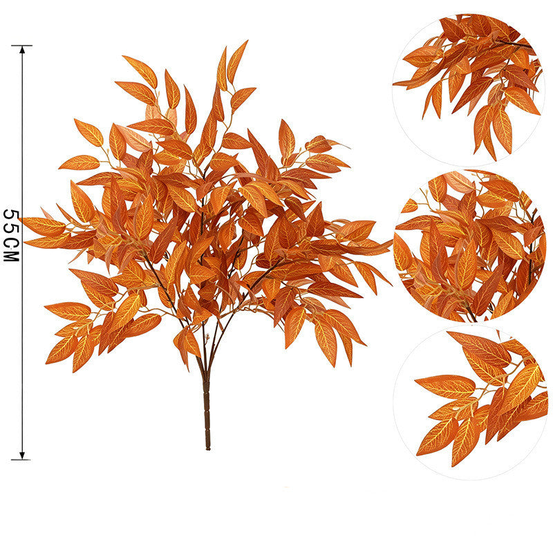 Künstlicher Ahornblatt-Zweig, 52 cm, Herbstfarben, Deko für Vase, Wandgestaltung, Hochzeit, Innenraum, Gewerbe & Privat