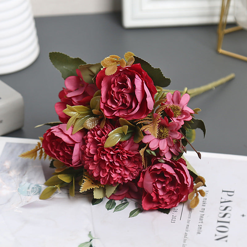 Künstliche Austin Rosen Busche, 30 cm hoch, 4 Blüten, Seidenblumen für Hochzeit, Dekoration, Ladenausstattung, Zuhause