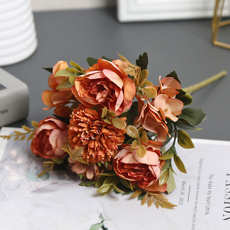 Künstliche Austin Rosen Busche, 30 cm hoch, 4 Blüten, Seidenblumen für Hochzeit, Dekoration, Ladenausstattung, Zuhause
