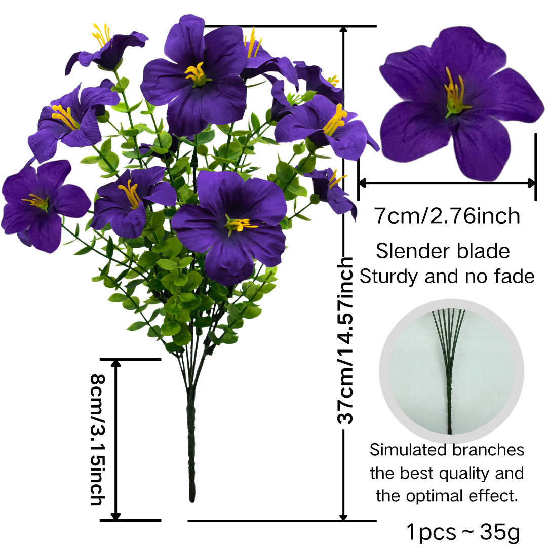 Künstliche Eukalyptus-Trichterblume, 37 cm, Plastik, realistisch, für Zuhause, Café, Hotel, Einzelhandel