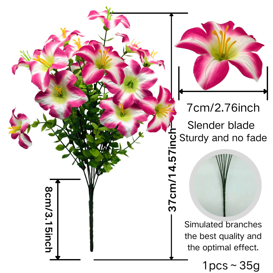 Künstliche Eukalyptus-Trichterblume, 37 cm, Plastik, realistisch, für Zuhause, Café, Hotel, Einzelhandel