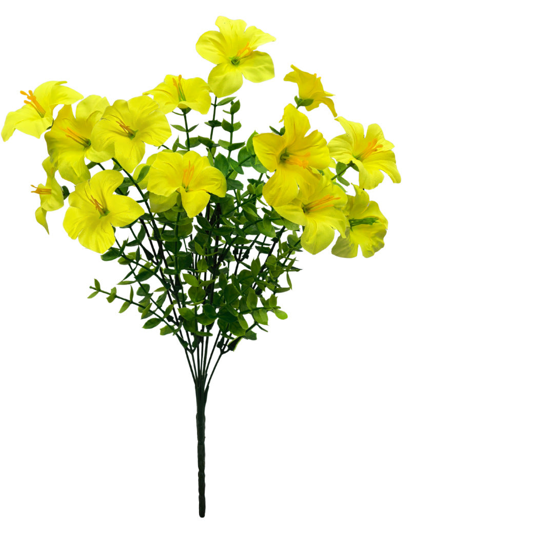 Künstliche Eukalyptus-Trichterblume, 37 cm, Plastik, realistisch, für Zuhause, Café, Hotel, Einzelhandel