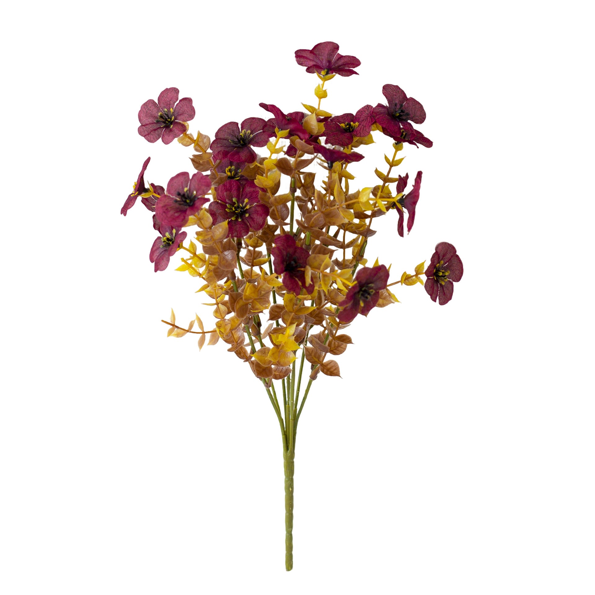 Eukalyptus-Veilchenstrauß, 36 cm, 5 Stück, Kunstblumen für Innen- und Außenbereich, Deko für Hochzeiten, Gärten und Geschäfte
