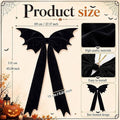 Große schwarze Samt-Fledermaus-Schleife 115x69 cm – Gothische Halloween-Deko für Baumspitze, Gruselparty, Innenraumgestaltung