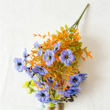 Künstliche Eukalyptus-Violett-Blumenstrauß, 36 cm, für Herbstdekoration, Hochzeiten, Feiertage, Heimdekoration