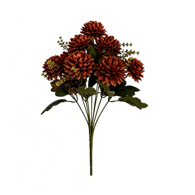 Künstliche Seidenblumen Pomeranze 37 cm, 8 Sträuße mit 48 Blüten, Hochzeit Dekoration, Herbstfarben, für Floristik & Innenraum