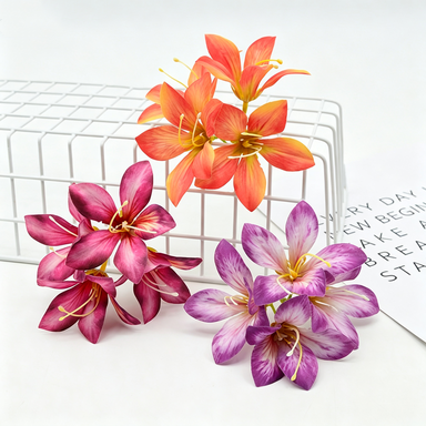 Künstliche Seidenblumen, 3 Bund Roter Judasbaum (12,5 cm), für Hochzeitsdekoration, Geschenkverpackung, DIY-Blumenarrangements