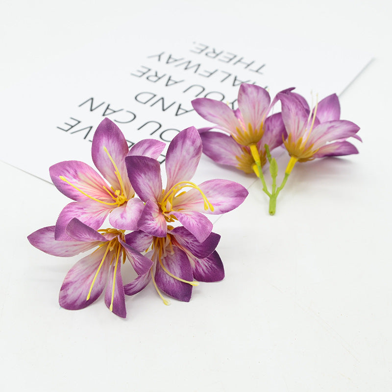 Künstliche Seidenblumen, 3 Bund Roter Judasbaum (12,5 cm), für Hochzeitsdekoration, Geschenkverpackung, DIY-Blumenarrangements