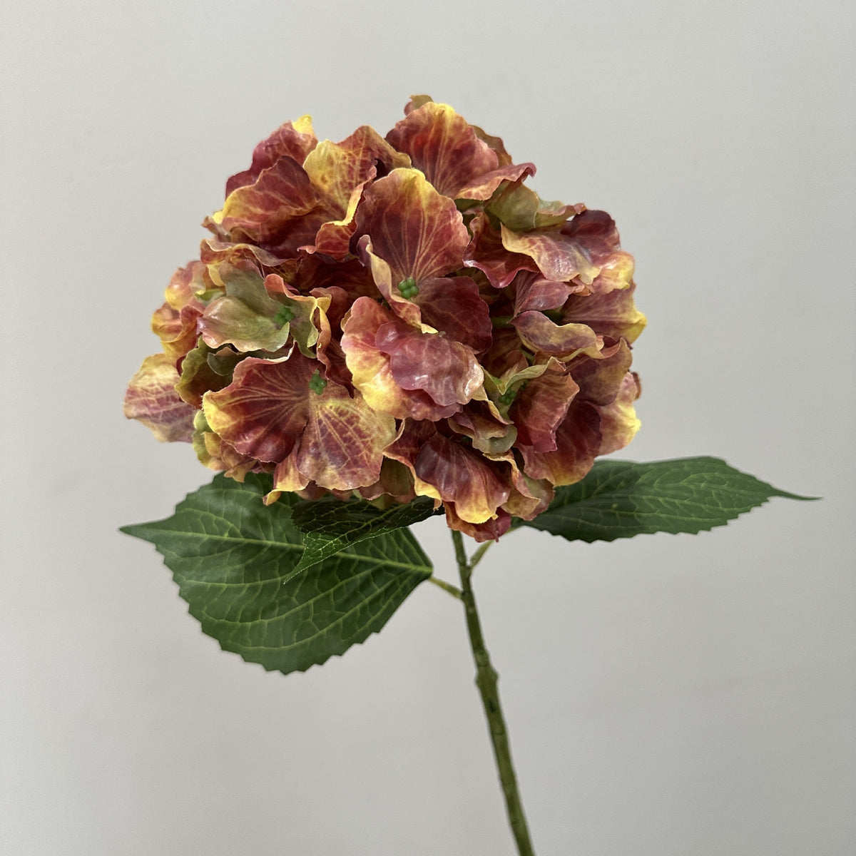 Künstliche Hortensie Vintage Herbstfarben, 57 cm, Mischmaterial, Dekoration für Hochzeit, Café, Hotel, Grabgestaltung